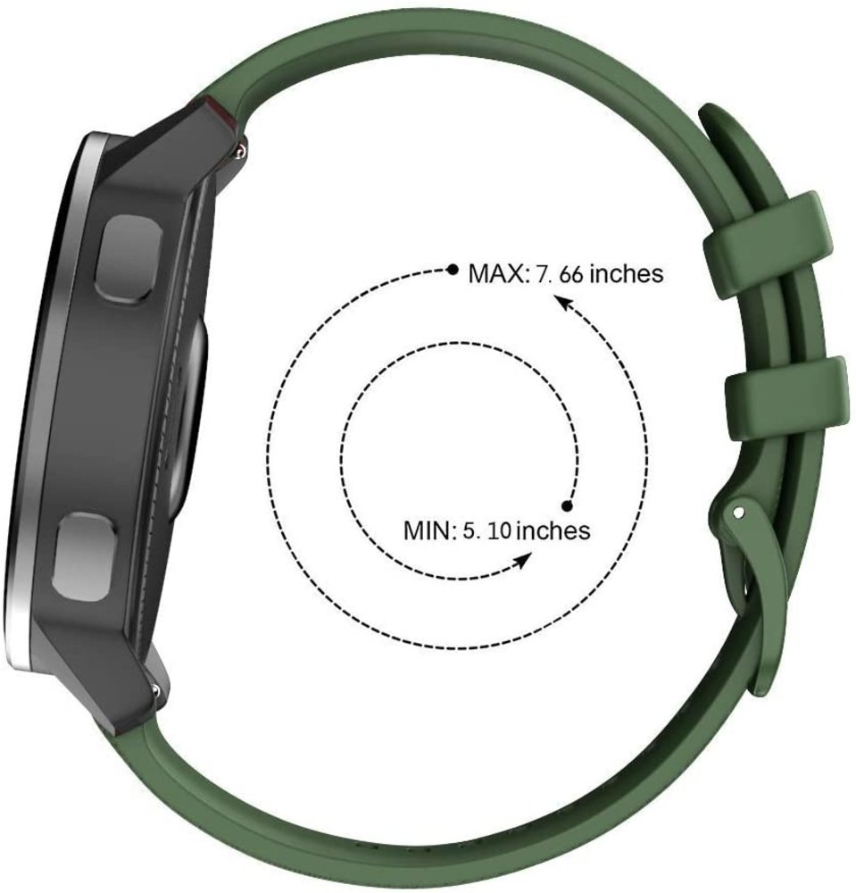 Strap-it® Strap-it Garmin Vivomove 3s silicone band - 39mm - legergroen