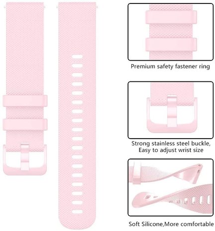 Strap-it® Strap-it Garmin Vivomove 3s silicone band - 39mm - roze