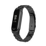 Strap-it® Xiaomi Mi Band 3 / 4 stalen bandje (zwart)