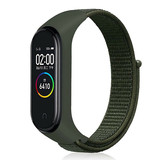 Strap-it® Xiaomi Mi Band 3 / 4 nylon bandje (legergroen)