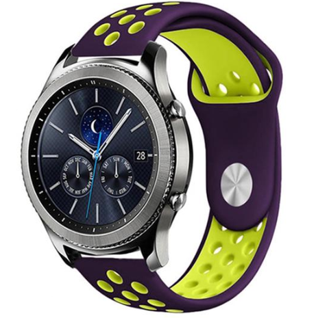 Strap-it® Strap-it Samsung Gear S3 sport band (paars/geel) Strap-it® Strap-it Samsung Gear S3 sport band (paars/geel)