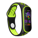 Strap-it® Xiaomi Mi Band 5 sport bandje (zwart/groen)