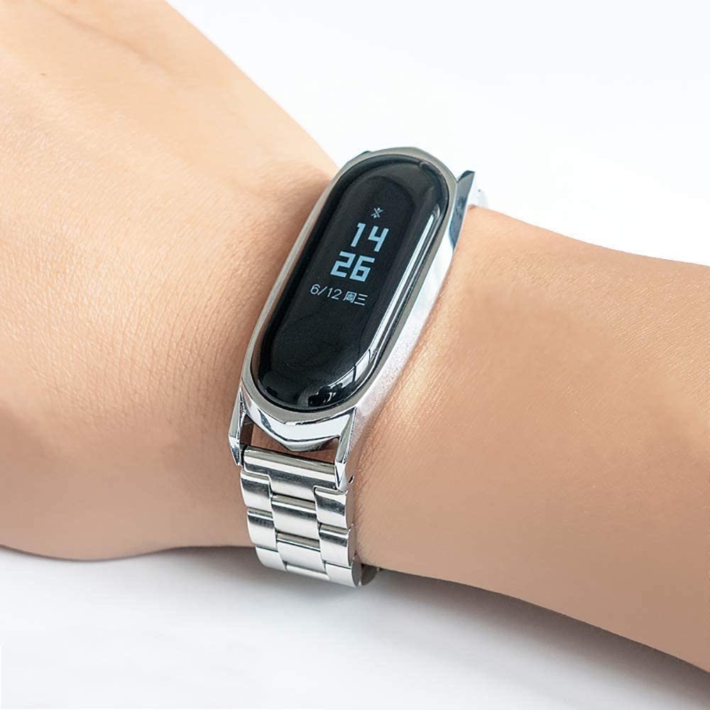 Strap-it® Strap-it Xiaomi Mi Band 5 stalen bandje (zilver)
