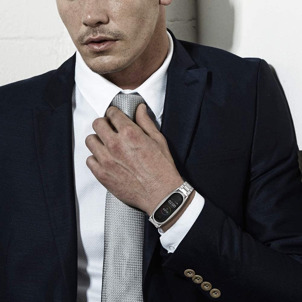 Strap-it® Strap-it Xiaomi Mi Band 5 stalen bandje (zilver)