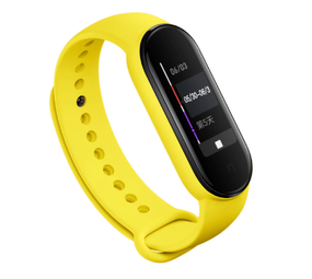 Strap-it® Xiaomi Mi Band 5 siliconen bandje (geel)