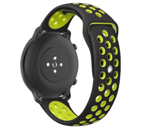 Strap-it® Garmin Vivomove 3s sport band - 39mm - zwart/geel Strap-it® Garmin Vivomove 3s sport band - 39mm - zwart/geel