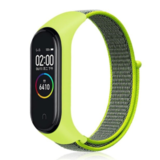 Strap-it® Xiaomi Mi Band 3 / 4 nylon bandje (geel-groen)