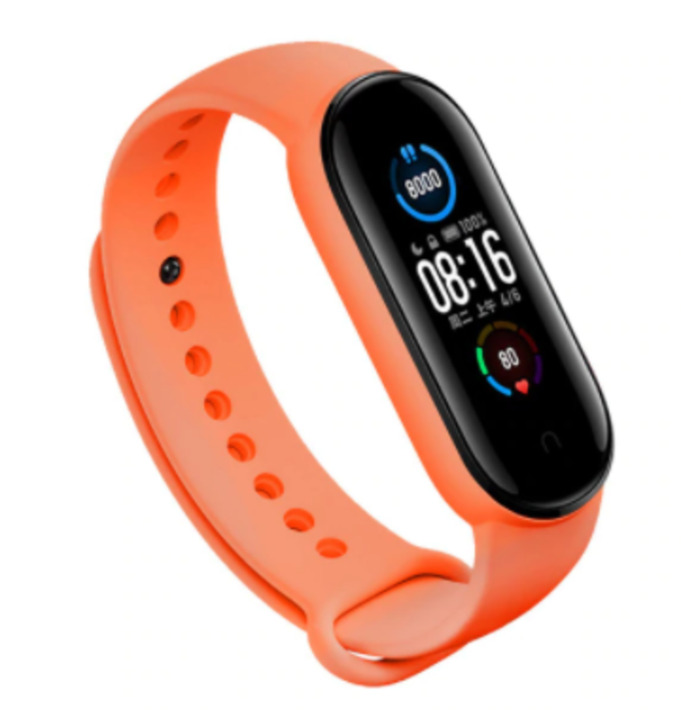 Strap-it® Strap-it Xiaomi Mi Band 5 siliconen bandje (oranje)