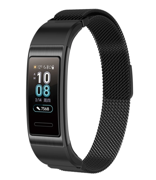 Huawei band 3 / 4 Pro Milanese band (zwart) - Smartwatchbanden.nl
