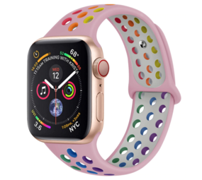 Strap-it® Apple Watch sport+ band (kleurrijk roze)