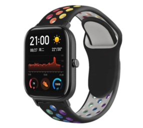 Strap-it® Xiaomi Amazfit GTS sport band (kleurrijk zwart) Strap-it® Xiaomi Amazfit GTS sport band (kleurrijk zwart)