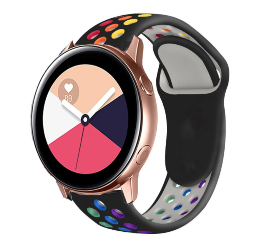 Samsung Galaxy Watch Active sport band (kleurrijk zwart) -  Smartwatchbanden.nl