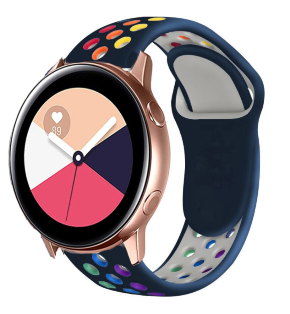 Strap-it® Strap-it Samsung Galaxy Watch Active sport band (kleurrijk donkerblauw)