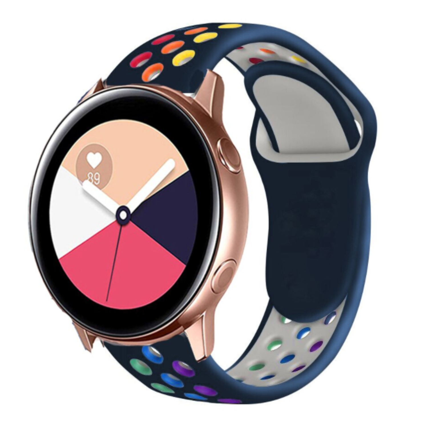 Strap it Strap it Samsung Galaxy Watch Active sport band kleurrijk donkerblauw