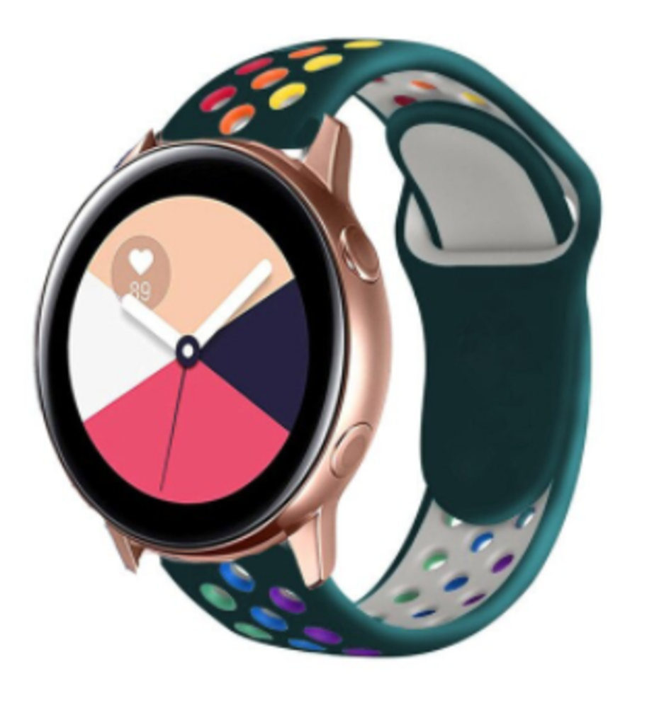 Strap-it® Strap-it Samsung Galaxy Watch Active sport band (kleurrijk dennengroen)