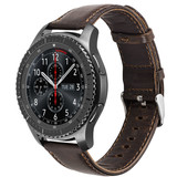 Strap-it® Samsung Galaxy Watch leren band 46mm (donkerbruin)