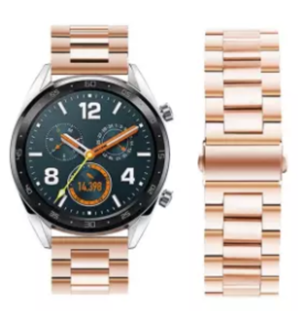 Strap-it® Strap-it Huawei Watch GT 2 stalen band (rosé goud)