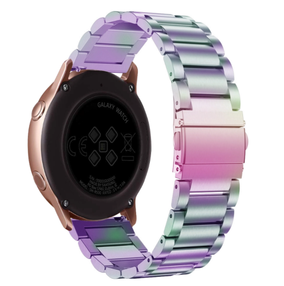 Strap-it® Strap-it Samsung Galaxy Watch stalen band 42mm (regenboog) Strap-it® Strap-it Samsung Galaxy Watch stalen band 42mm (regenboog)