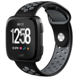 Strap-it® Fitbit Versa sport band (zwart/grijs)