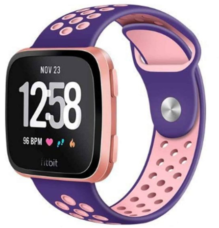 Strap-it® Strap-it Fitbit Versa sport band (paars/roze) Strap-it® Strap-it Fitbit Versa sport band (paars/roze)