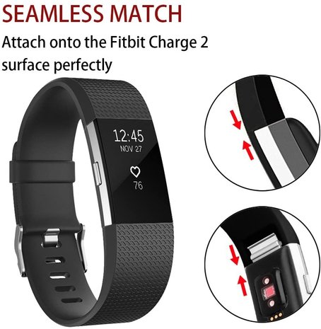sla ziek abces Fitbit Charge 2 siliconen bandje (zwart) - Smartwatchbanden.nl