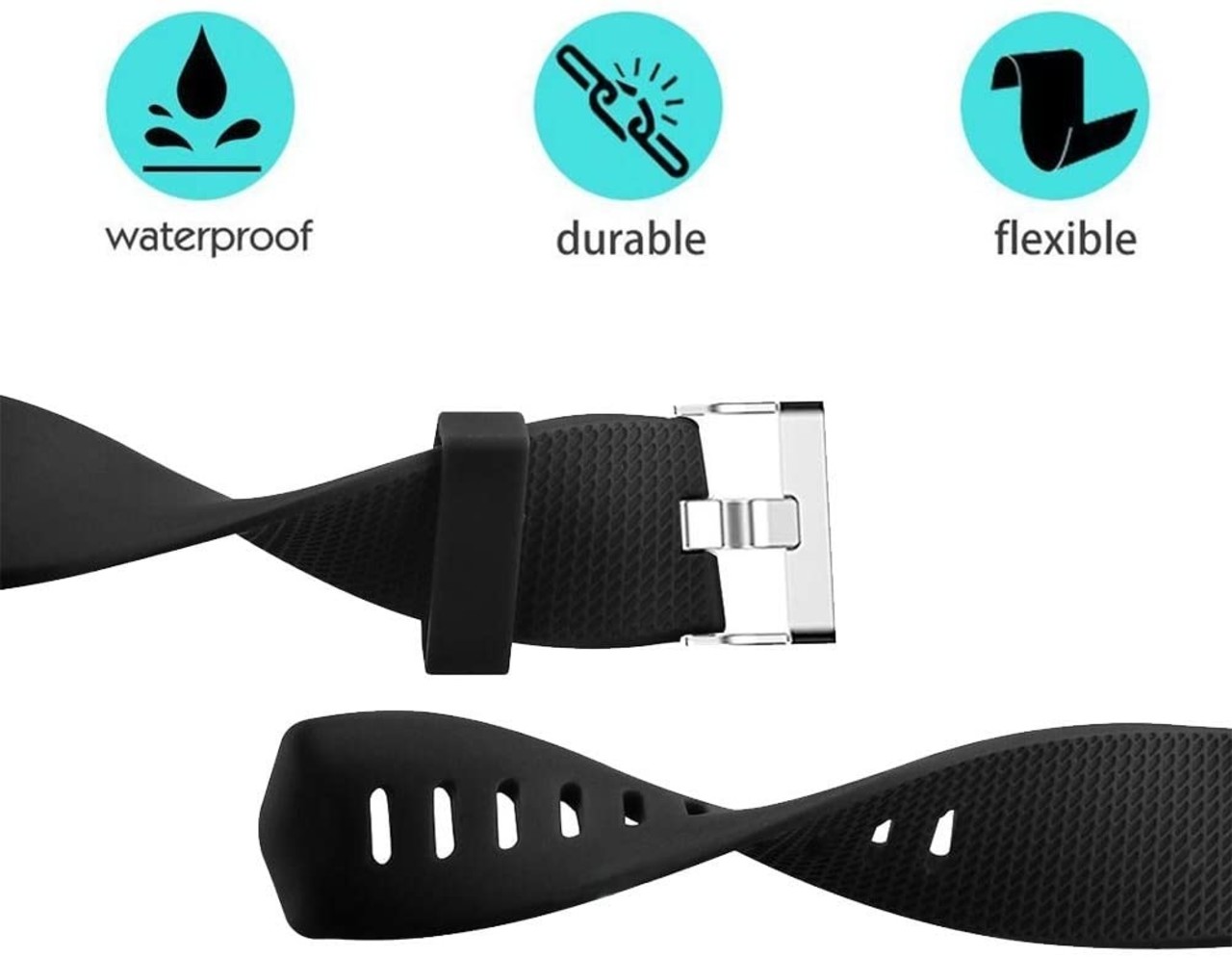 Strap-it® Strap-it Fitbit Charge 2 siliconen bandje (zwart)