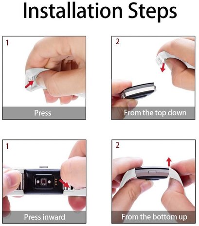 Strap-it® Strap-it Fitbit Charge 2 siliconen bandje (wit)