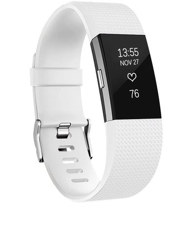 Strap-it® Strap-it Fitbit Charge 2 siliconen bandje (wit)
