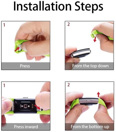 Strap-it® Strap-it Fitbit Charge 2 siliconen bandje (lichtgroen)