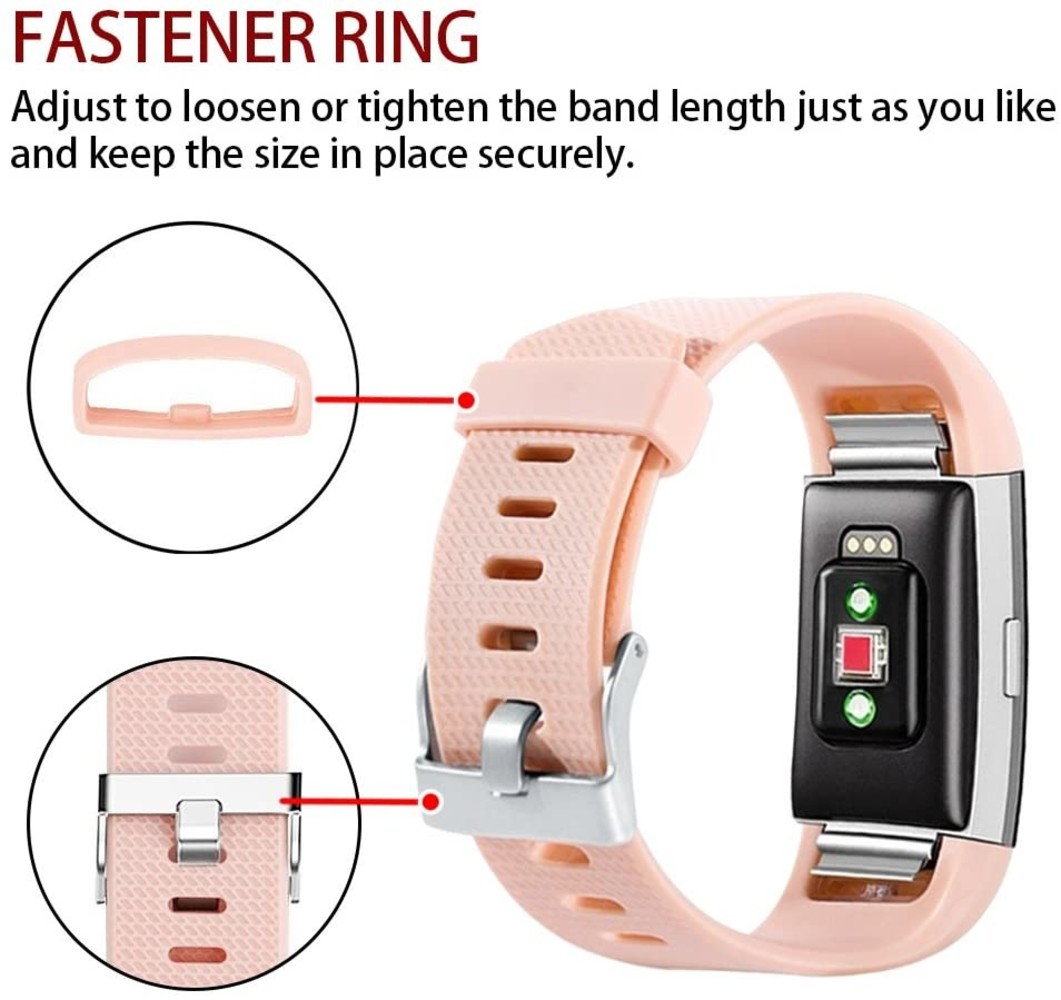 Strap-it® Strap-it Fitbit Charge 2 siliconen bandje (roze)