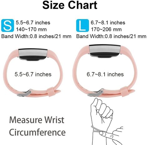 Strap-it® Strap-it Fitbit Charge 2 siliconen bandje (roze)