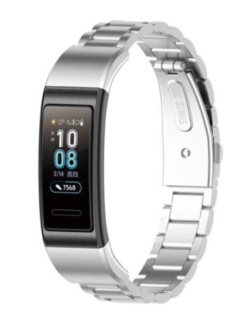 Strap-it® Strap-it Huawei band 3 / 4 Pro stalen band (zilver)