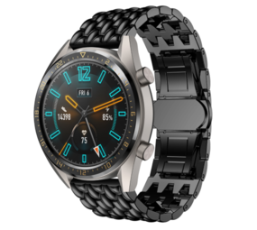 Strap-it® Huawei Watch GT 2 stalen draak band (zwart)