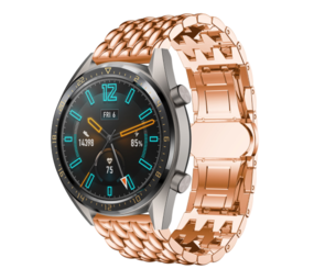 Strap-it® Huawei Watch GT 2 stalen draak band (rosé goud)