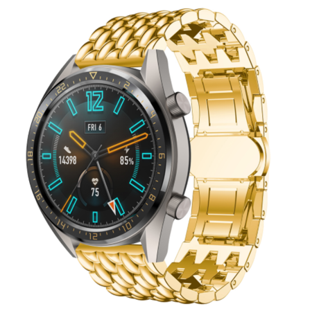 Strap-it® Strap-it Huawei Watch GT 2 stalen draak band (goud)