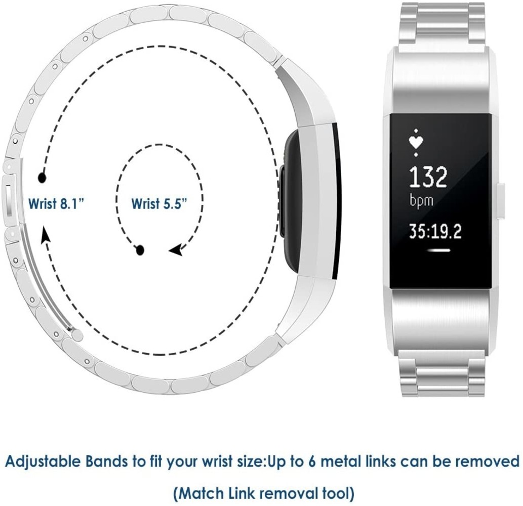 Strap-it® Strap-it Fitbit Charge 2 stalen band (zilver)