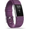 Strap-it® Strap-it Fitbit Charge 2 diamant silicone band (paars) Strap-it® Strap-it Fitbit Charge 2 diamant silicone band (paars)