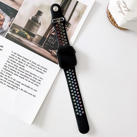 Strap-it® Strap-it Apple Watch sport+ band (kleurrijk zwart) Strap-it® Strap-it Apple Watch sport+ band (kleurrijk zwart)