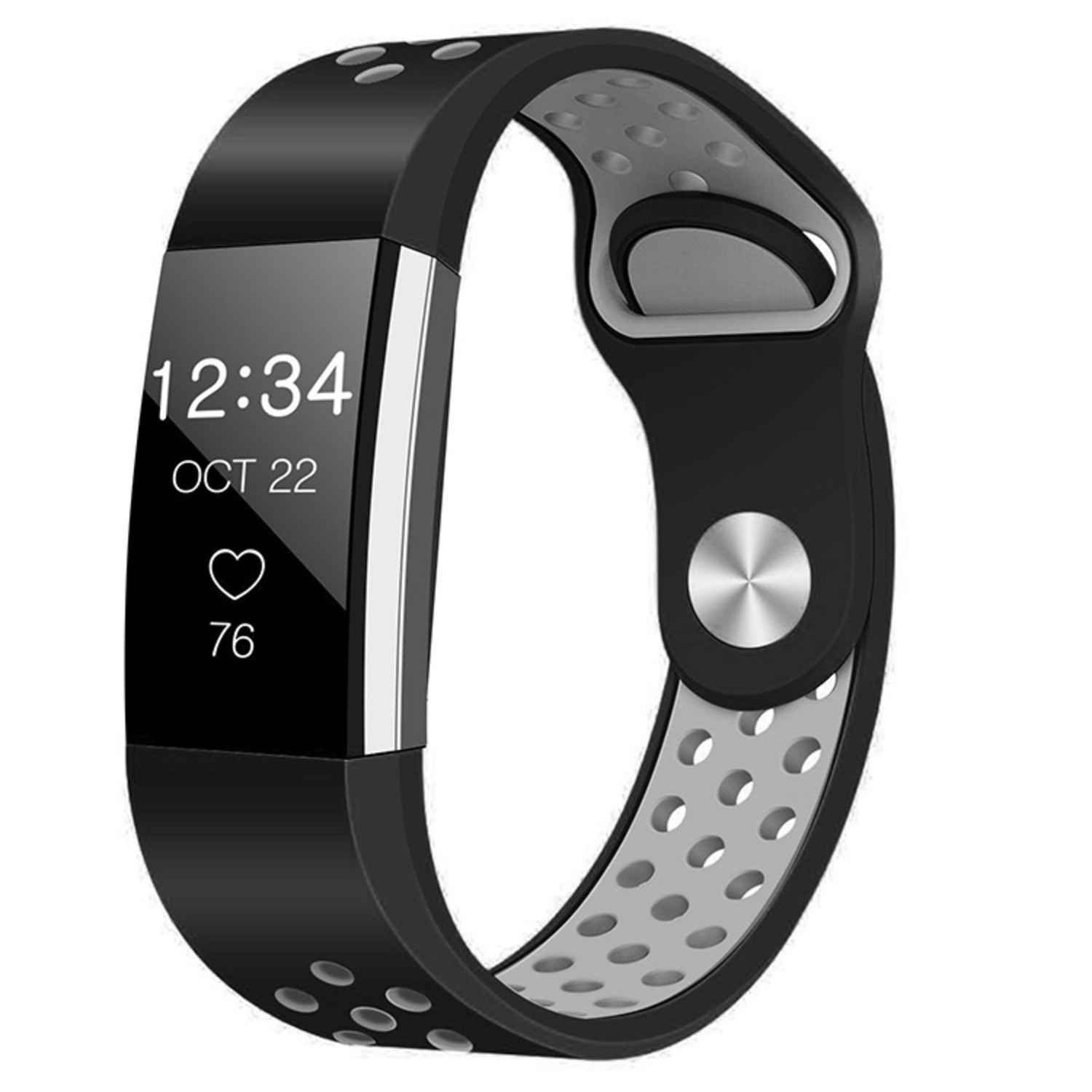 Instrument Sluit een verzekering af tapijt Fitbit Charge 2 sport band (zwart/grijs) - Smartwatchbanden.nl