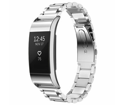 Strap-it® Strap-it Fitbit Charge 2 stalen band (zilver)