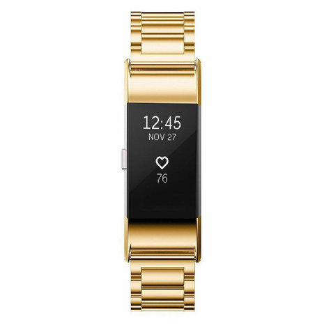 Strap-it® Strap-it Fitbit Charge 2 stalen band (goud)