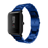 Strap-it® Xiaomi Amazfit Bip stalen band (blauw)