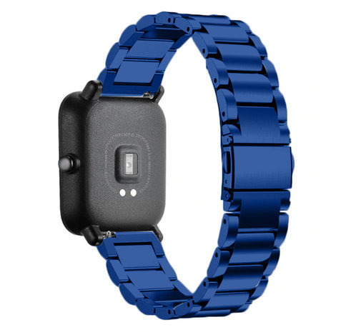 Strap-it® Strap-it Xiaomi Amazfit Bip stalen band (blauw) Strap-it® Strap-it Xiaomi Amazfit Bip stalen band (blauw)