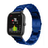 Strap-it® Xiaomi Amazfit GTS stalen band (blauw)