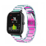 Strap-it® Xiaomi Amazfit GTS stalen band (regenboog)
