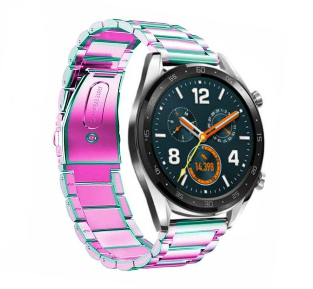 Strap-it® Strap-it Huawei Watch GT 2 stalen band (regenboog)