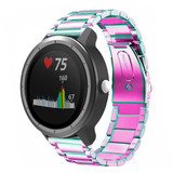 Strap-it® Garmin Vivoactive 3 stalen band (regenboog)