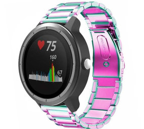 Strap-it® Garmin Vivoactive 3 stalen band (regenboog)