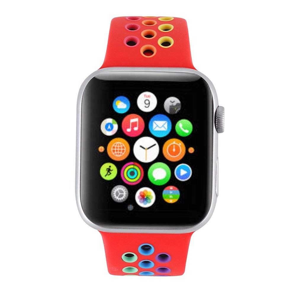 Strap-it® Strap-it Apple Watch SE sport band (rood/kleurrijk)