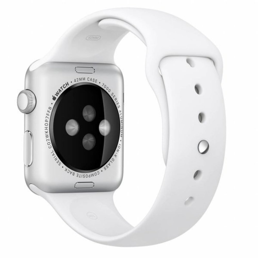 Strap-it® Strap-it Apple Watch SE silicone band (wit)